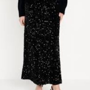 Old Navy Sequin A-Line Maxi Skirt for Women XXL